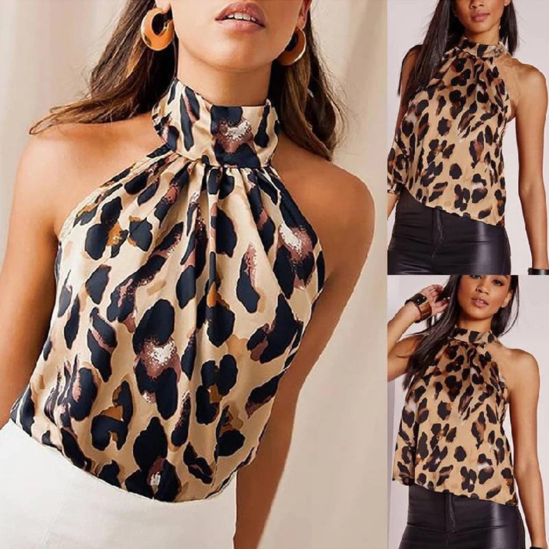 Broadcloth Solid Halter Neck True-To-Size Fit Top