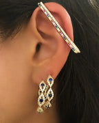Crystal Geometric Clip Earrings