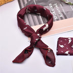 Animal Print Satin Square Scarf