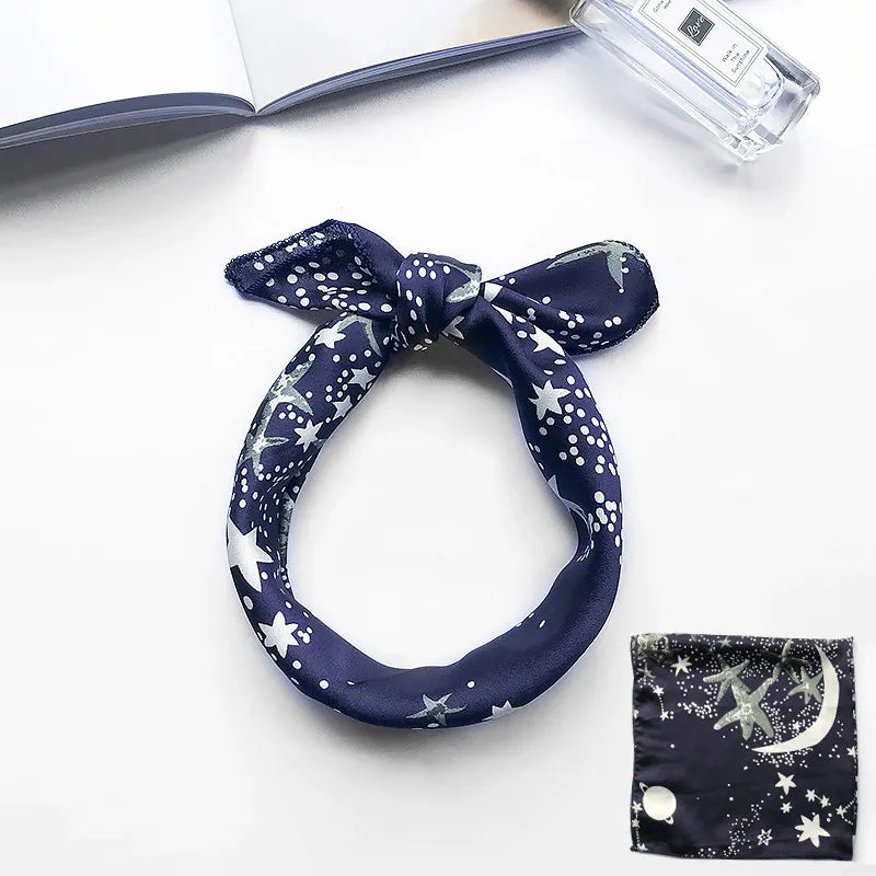 Animal Print Satin Square Scarf
