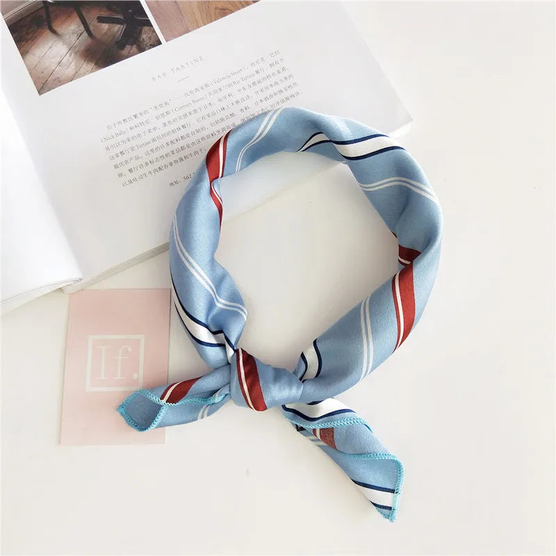 Animal Print Satin Square Scarf