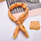 Animal Print Satin Square Scarf