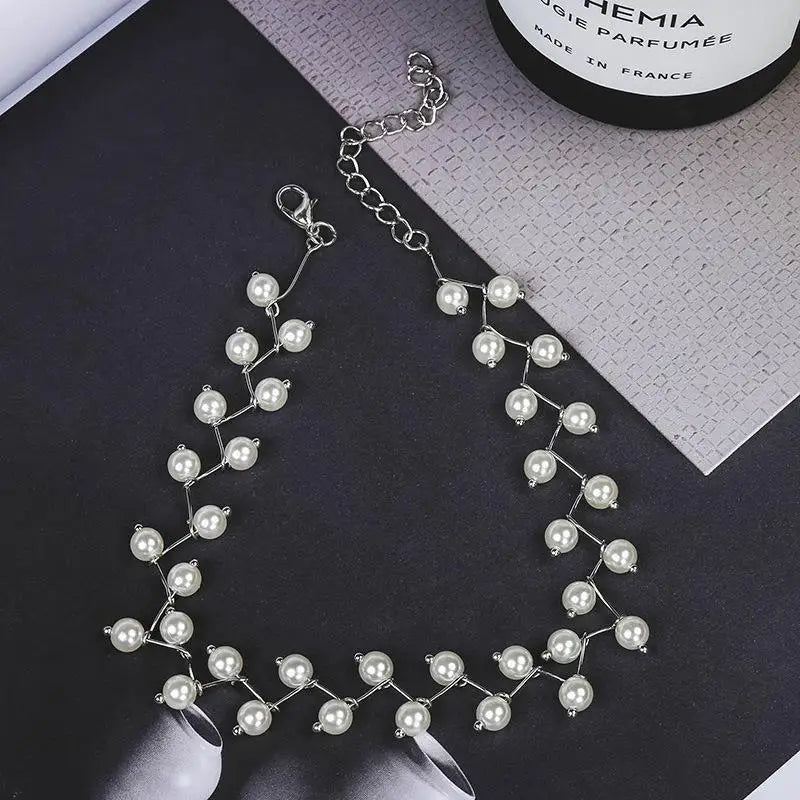 Korean Pearl Clavicle Necklace