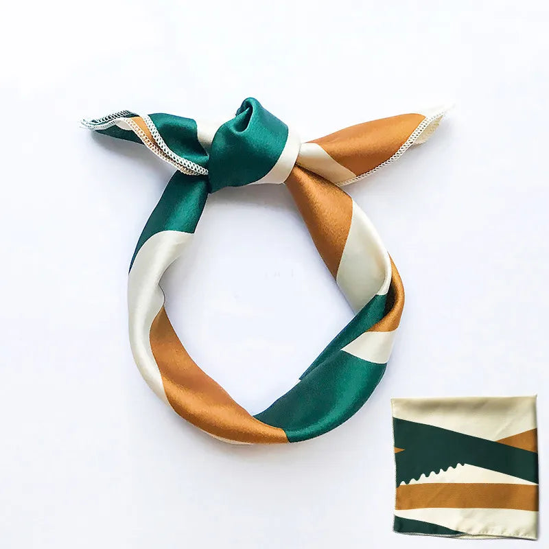 Animal Print Satin Square Scarf