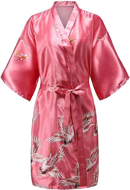 Silk Short Satin Bathrobe