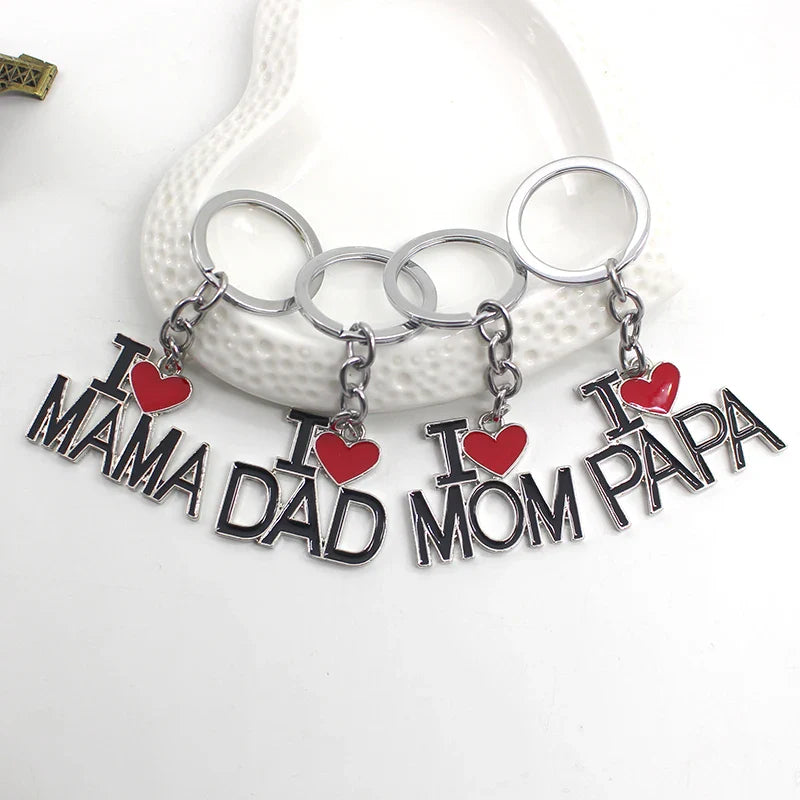 MOM DAD Love Keychain