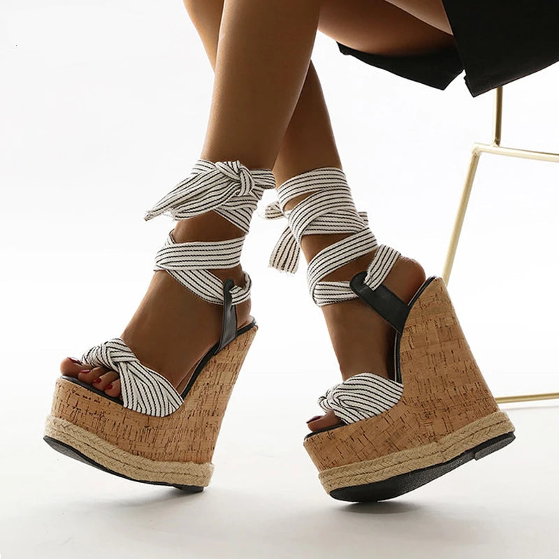 Women High Heel Wedge Sandals