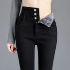 neverfunction Fleece-Lined Skinny Jeans