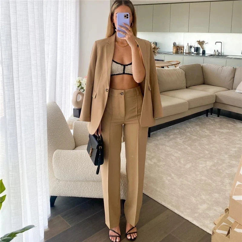 Ardm High Waisted Casual White Trousers Women Brown Stright Pants Office Lady Korean Style Women 2021 Pantalones De Mujer