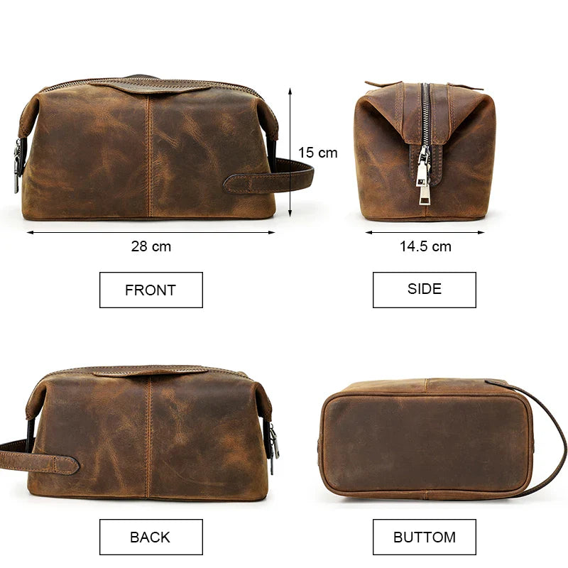 Men’s Leather Travel Toiletry Bag