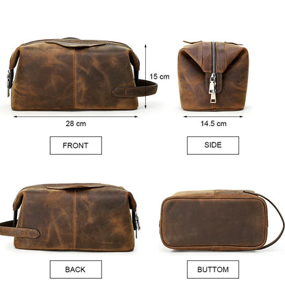 Men’s Leather Travel Toiletry Bag