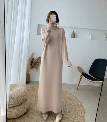 Extra Long Knit Sweater Dress