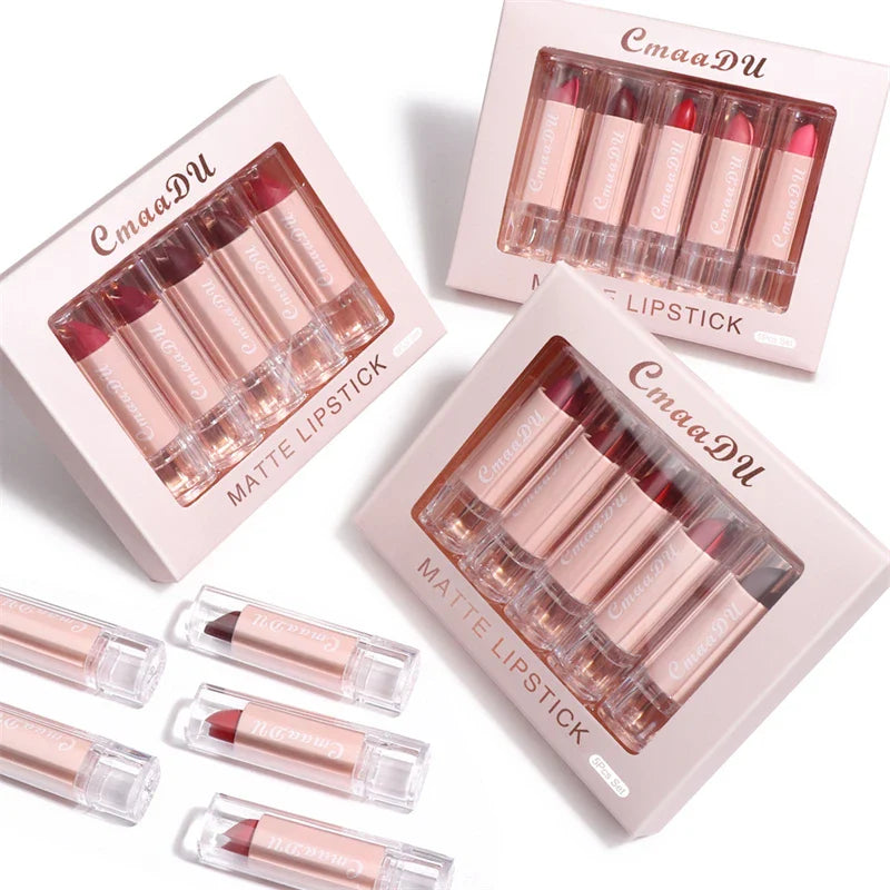 5PC Matte Velvet Lip Gloss Set