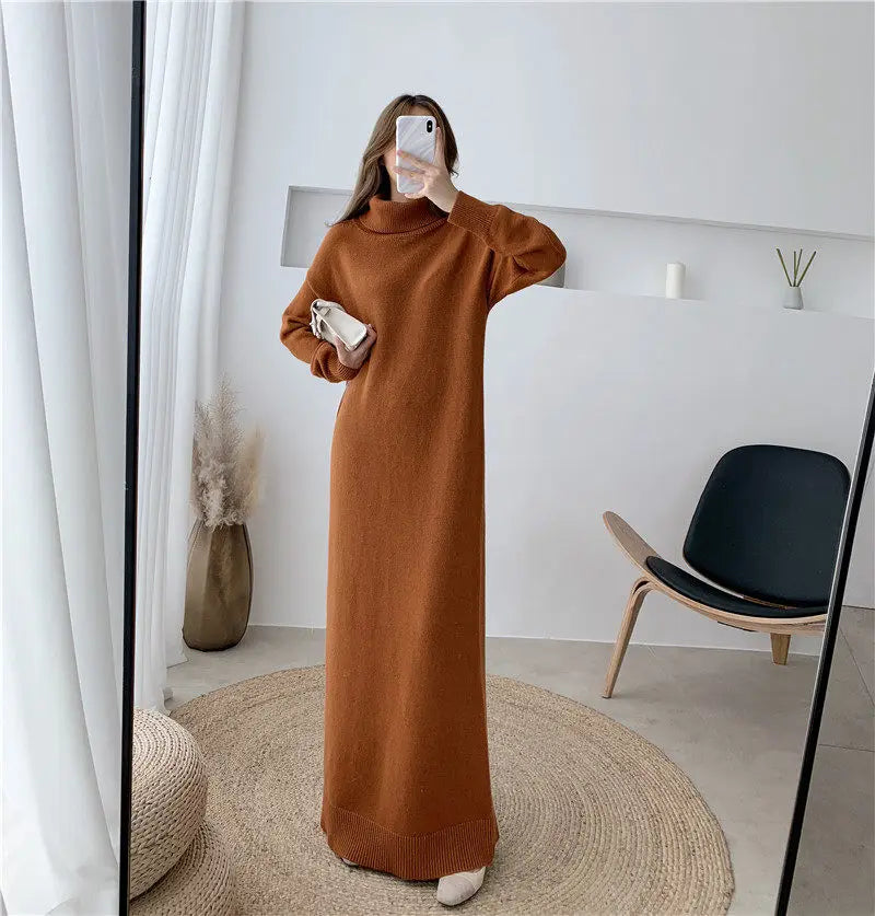 Extra Long Knit Sweater Dress