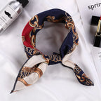 Animal Print Satin Square Scarf