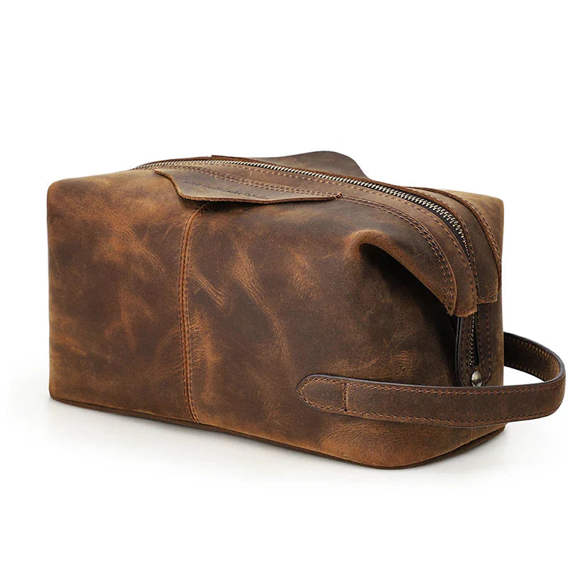 Men’s Leather Travel Toiletry Bag