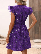 Women's V-Neck Petal Dress