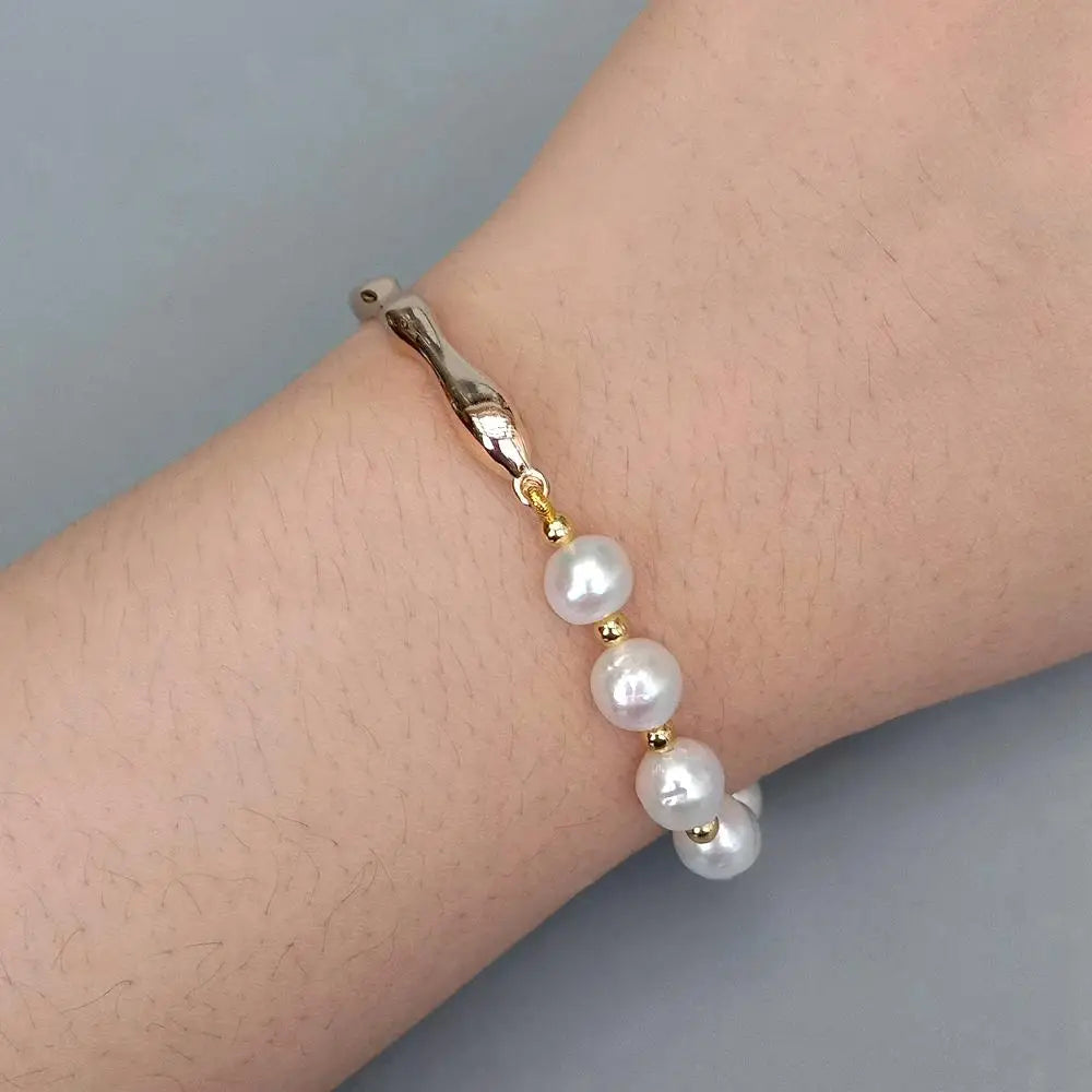 Keshi Pearl Cuff Bracelet