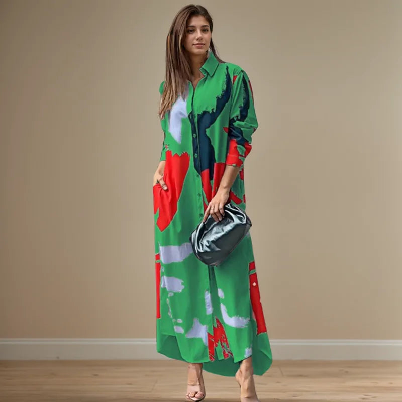 Elegant Printed Long Dress