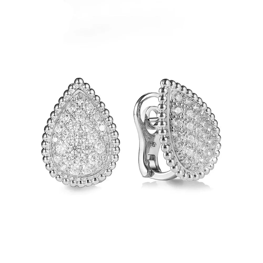 Vintage Water Drop Clip Earrings