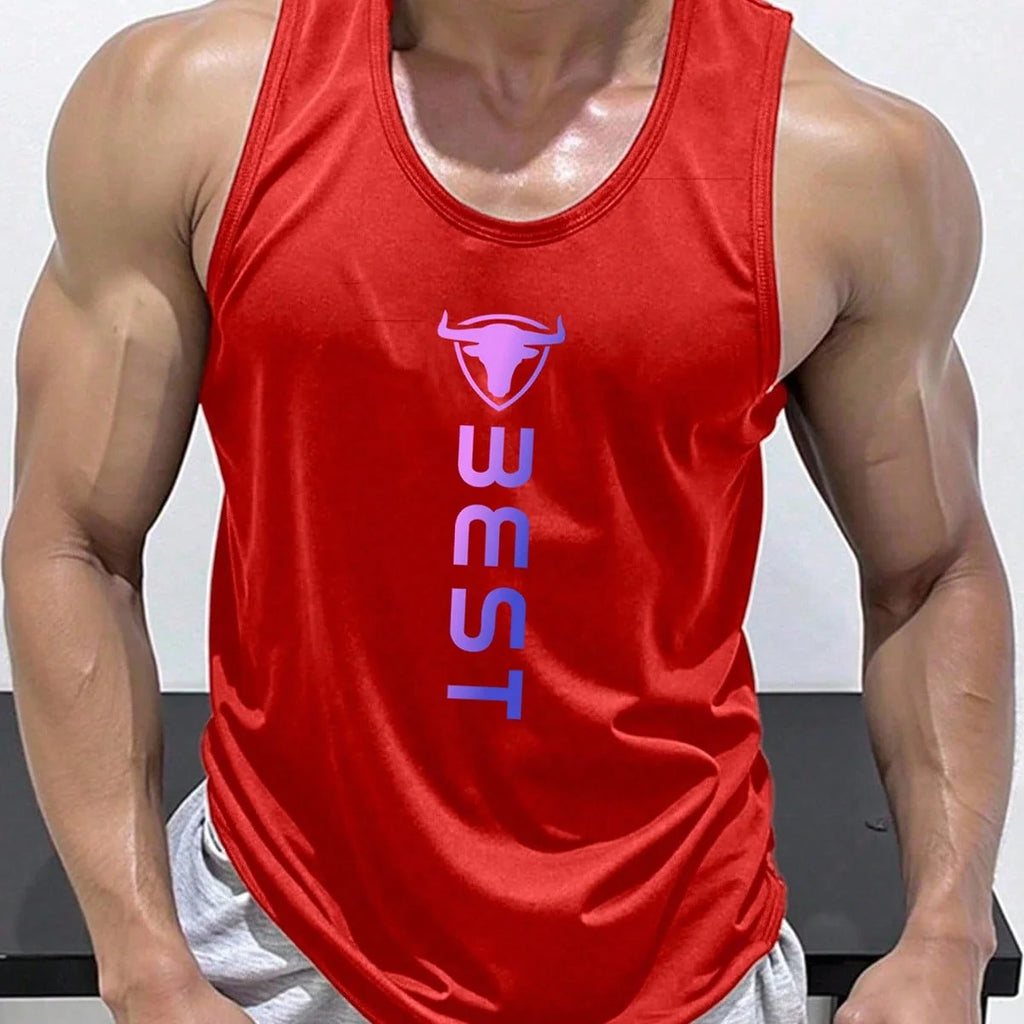 Bull Logo Print Tank Top