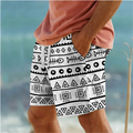 Geometric 3D Print Beach Shorts