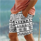 Geometric 3D Print Beach Shorts