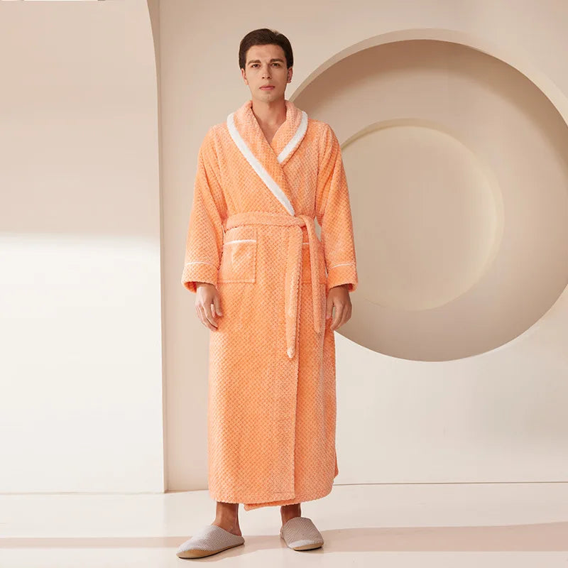 Autumn Winter Warm Coral Velvet Bathrobe