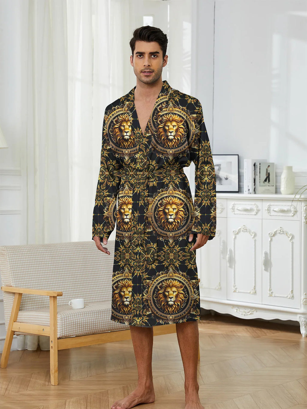 3D Digital Printed Lion Bathrobe