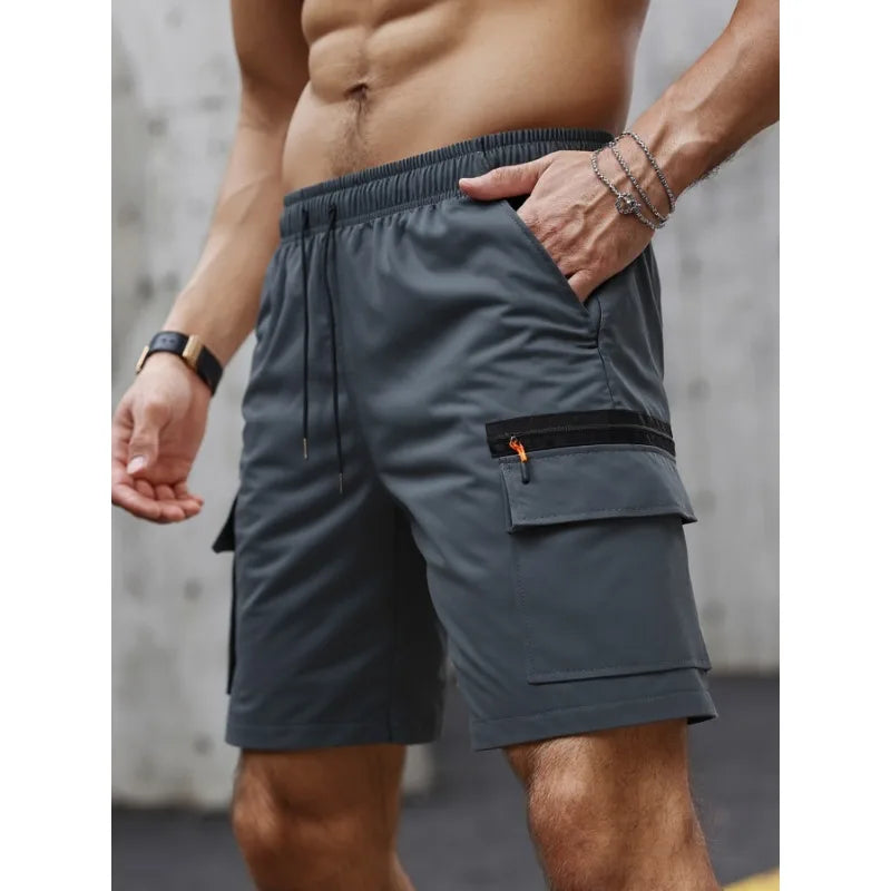 Big Pocket Elastic Cargo Shorts