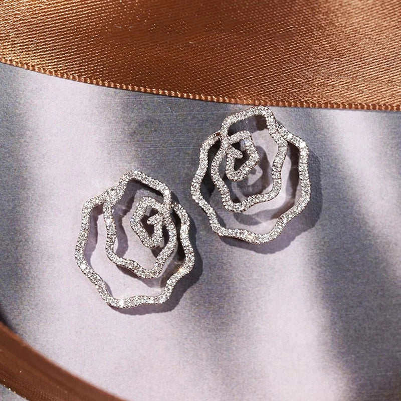 Geometric Zircon Stud Earrings
