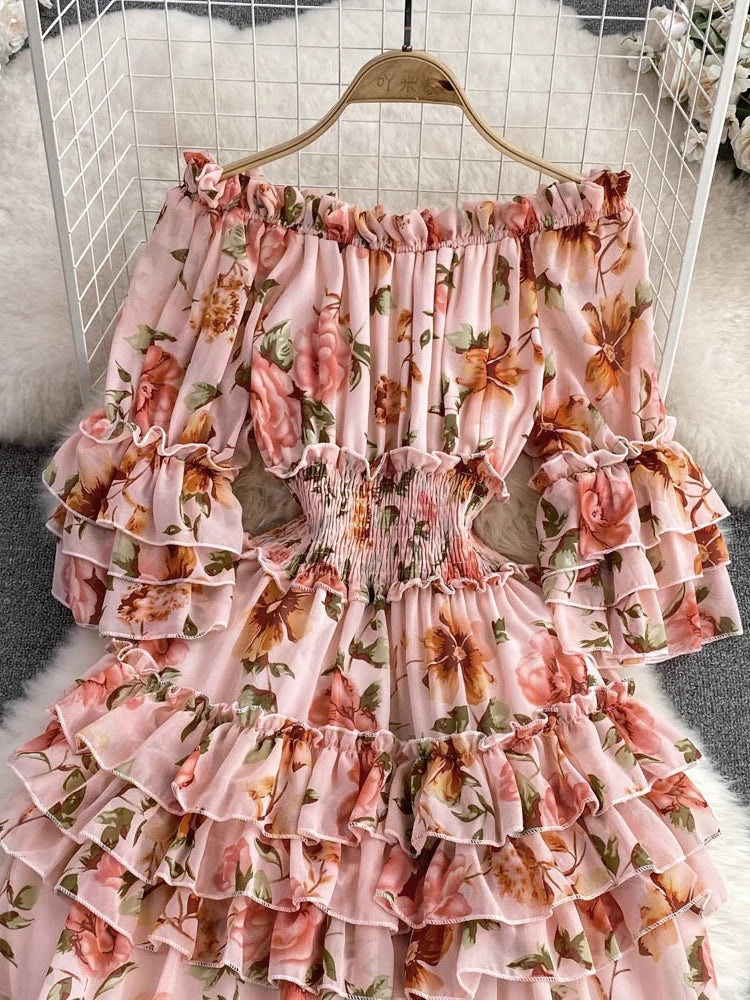Off Shoulder Chiffon Beach Dress