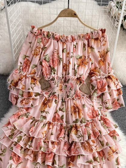 Off Shoulder Chiffon Beach Dress