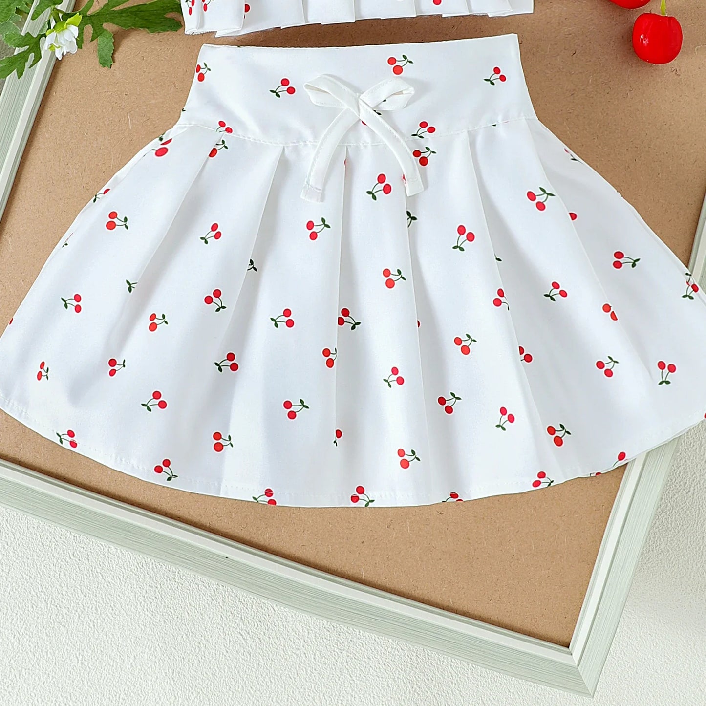 Baby Girl Cherry Heart Top & Skirt Set