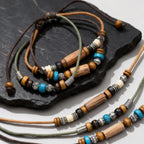 Mprainbow Leather Bead Necklace Set