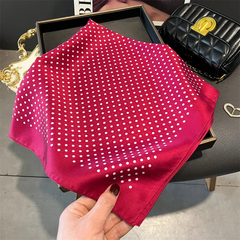 Floral Dot Satin Square Scarf