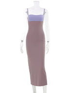 Slim-Fit Patchwork Camisole Dress