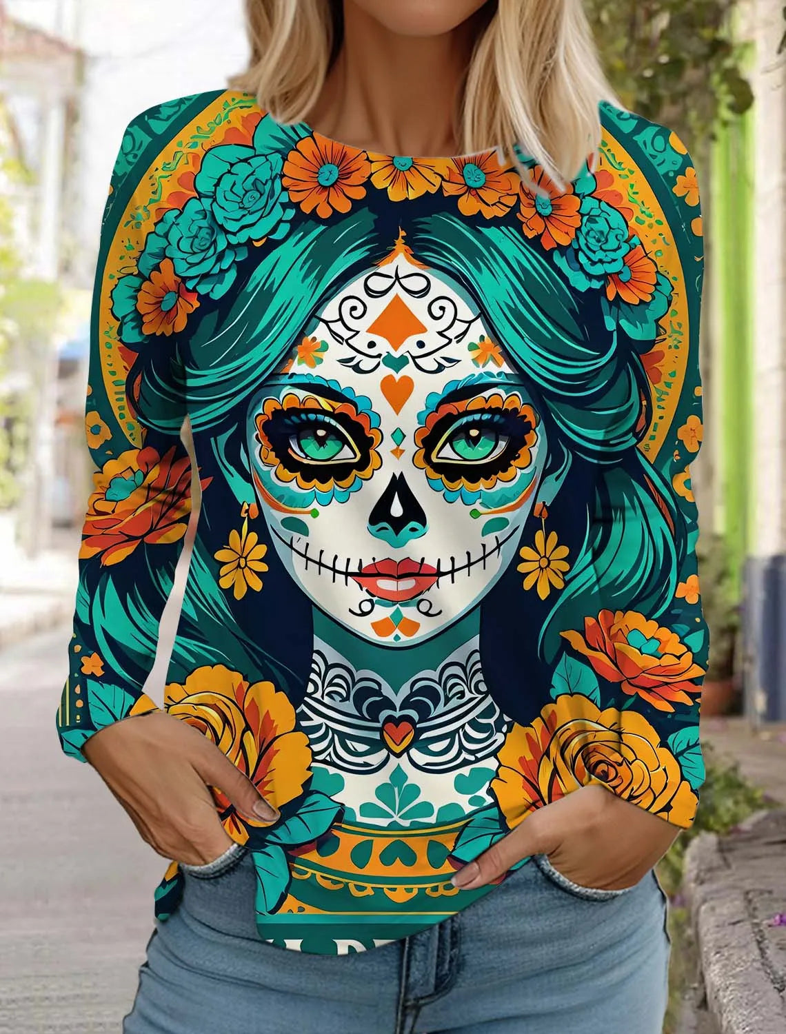 Sugar Skull Long Sleeve Shirt