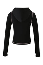 Blended Graphic Print Zip Front Two-Piece Yoga Set