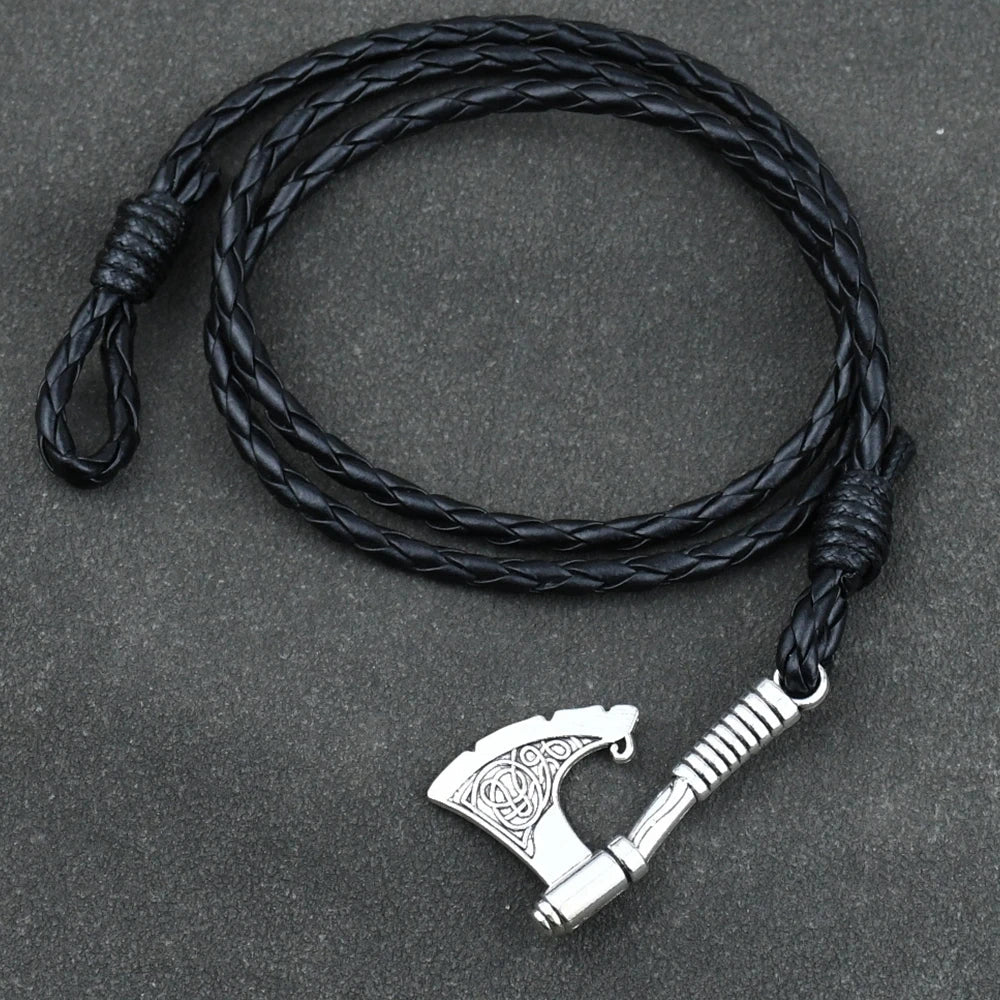 Viking Axe Leather Bracelet