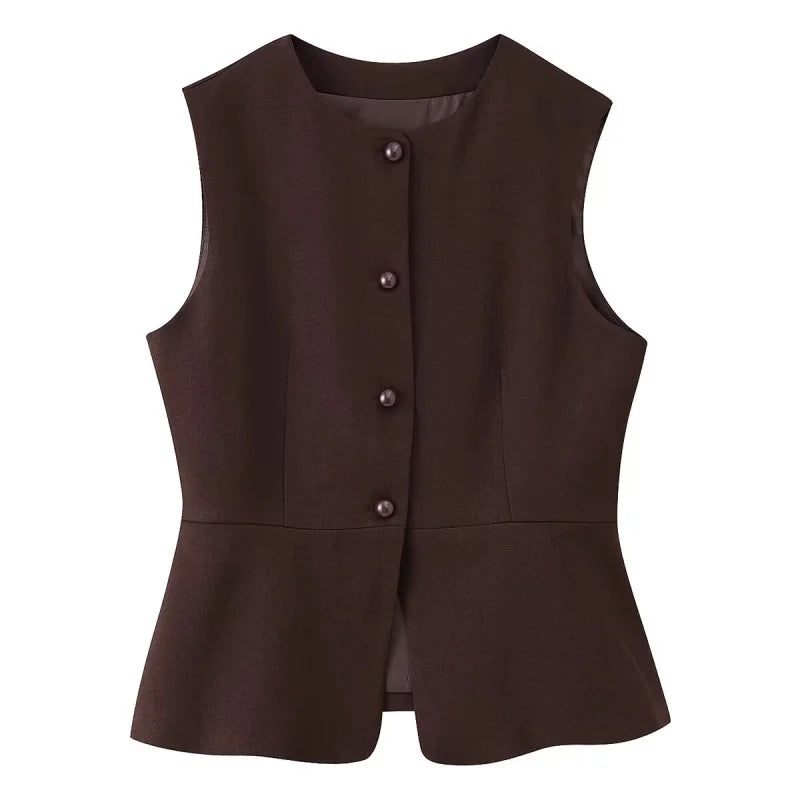 Button Vest Coat