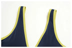 Nylon Striped Sleeveless True-To-Size Fit Two-Piece Yoga Set