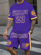 Letter Print Basketball Shorts Set