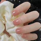 Gradient Wearing Fake Nails Long