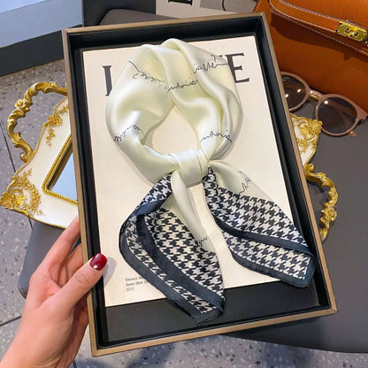 Luxury Silk Plaid Hijab Scarf