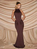 Pleated Halter Bodycon Dress