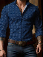 V-Neck Print Casual Shirt