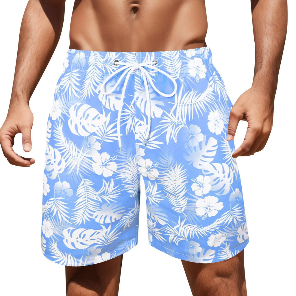 Palm Tree Print Swim Trunks