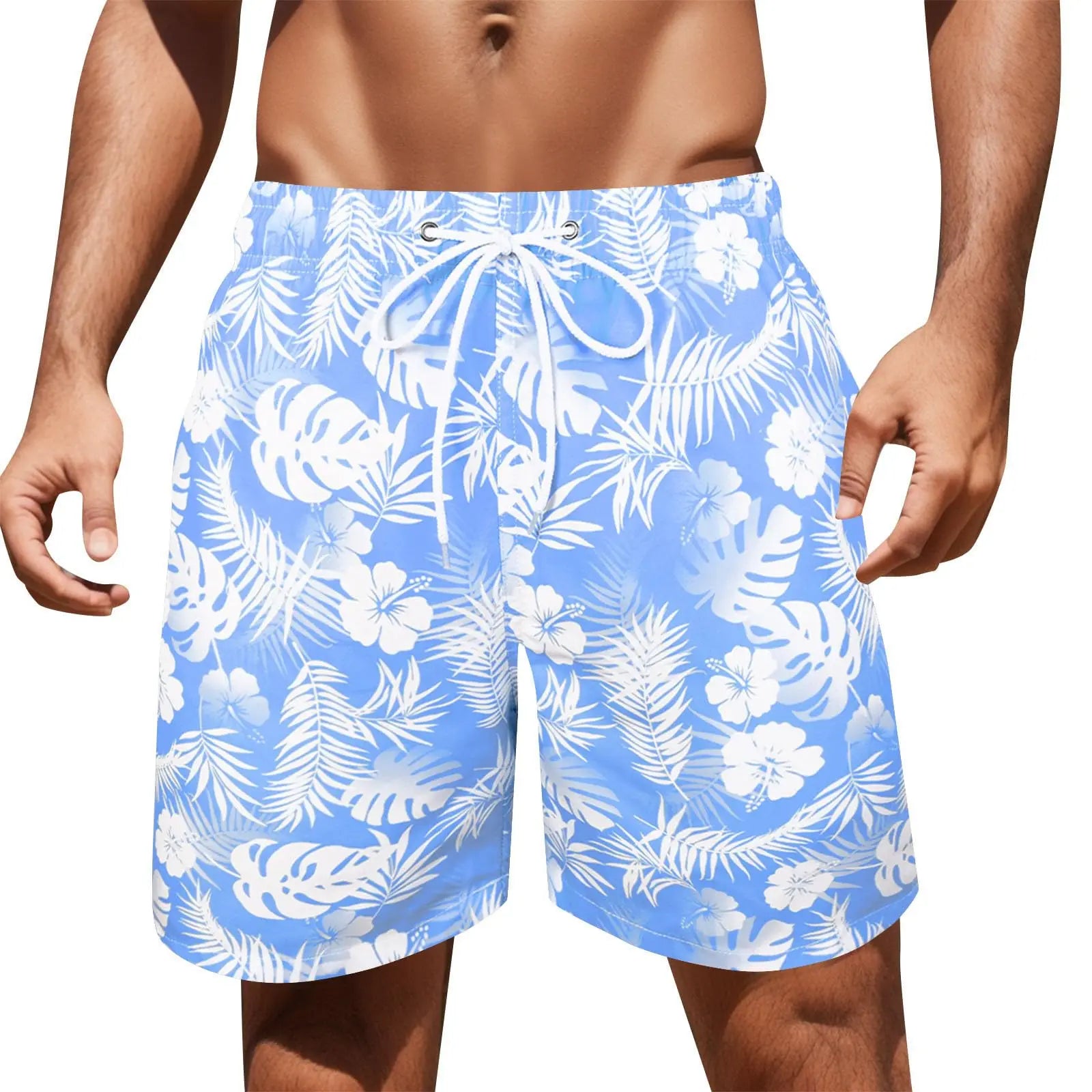 Palm Tree Print Swim Trunks