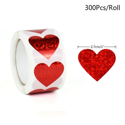 Sparkle Heart Stickers Roll